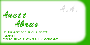 anett abrus business card